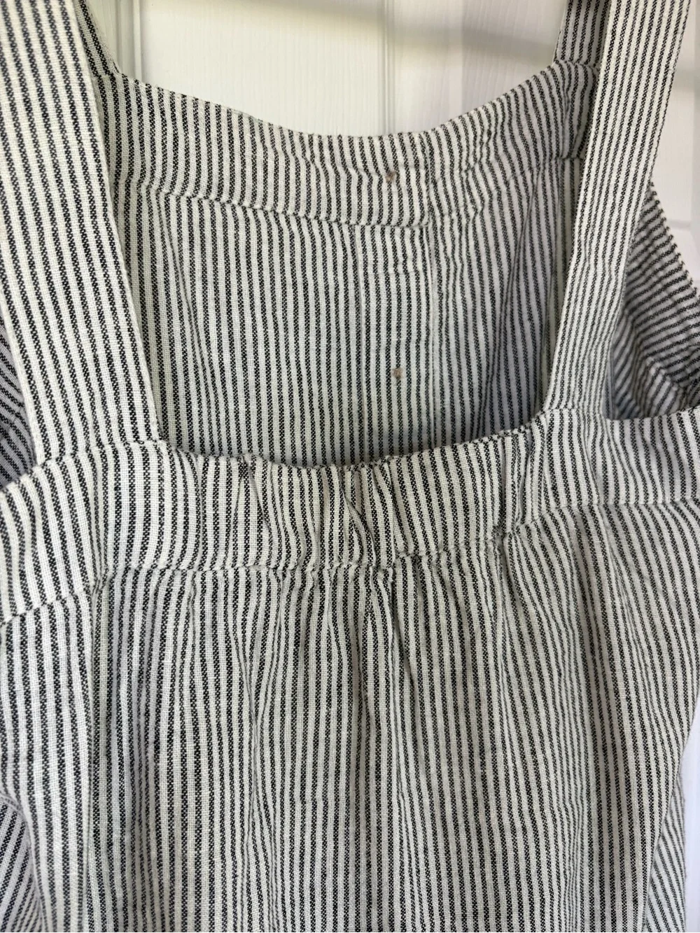 J. Crew Vertical Stripe Button-Front Tank Top - Cream/Black